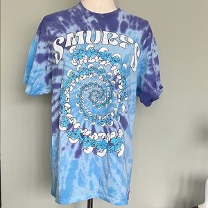 The Smurfs Graphic Tie-Dye Tee in Blue & Purple